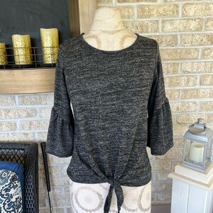 Caution to the wind gray knit top size S